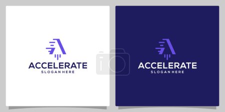Illustration for Accelerate logo design template or boost logo graphic design vector illustration. Symbol launch, icon, creative. - Royalty Free Image