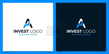 Modèle de conception de logo analytique d'investissement avec lettre initiale Illustration vectorielle de conception graphique de logo. Symbole, icône, créatif.