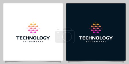 Abstract Digital technology logo design template with initial letter E and C graphic design illustration. Symbol for tech, internet, system, Artificial Intelligence and computer.