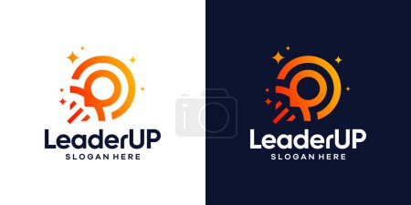 Ilustración de Diseño de logotipo de liderazgo con logotipo de líder, lanzamiento de inicio e ilustración de vectores gráficos de diseño de ubicación de pin. Símbolo, icono, creativo. - Imagen libre de derechos