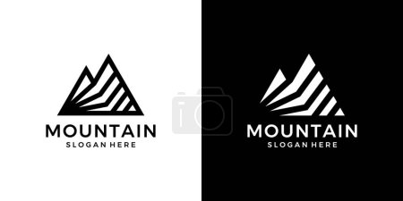 Plantilla abstracta de diseño del logotipo del concepto de montaña. Diseño del logo de pico vector gráfico. Símbolo, icono, creativo.