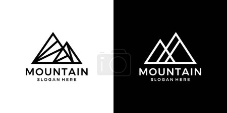 Abstrakte Berg-Logo-Design-Vorlage. Peak-Logo mit Liniendesign-Grafikvektor. Symbol, Ikone, kreativ.