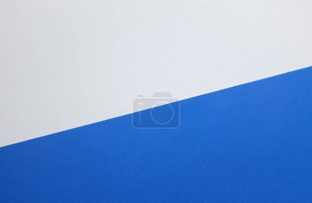 dos tonos de color azul papel blanco para el fondo. Papel de dos colores con superposición en el suelo y dividir la mitad de la imagen. vista background.Top con lugar para texto