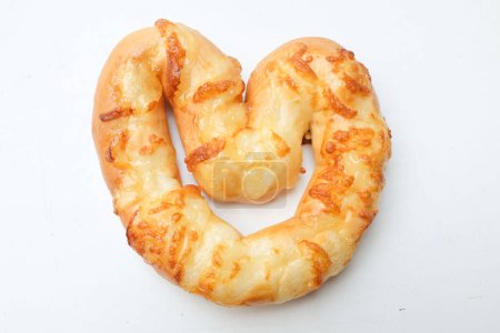 Bacon and Mayonnaise Topped on Heart Shaped Bread Isolated on a White Backdrop