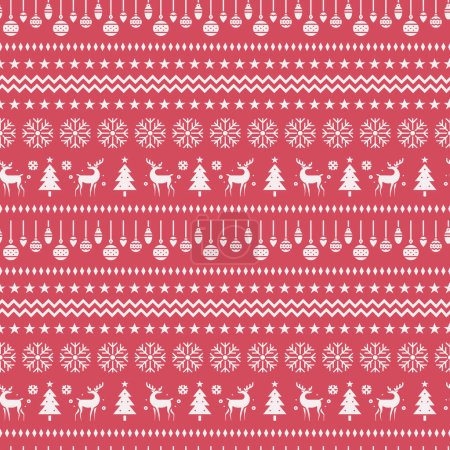 Ilustración de Rojo Vector invierno suéter texturizado repetición patrón fondo. Ideal para ropa de invierno, embalaje, ropa, envoltura, decoración de Navidad, proyectos de tela - Imagen libre de derechos
