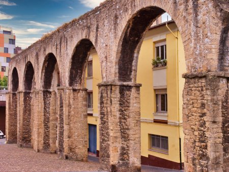 Photo for Los Pilares roman aqueduct, Oviedo city, Asturias, Spain - Royalty Free Image