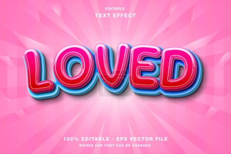 Photo for Loved 3D Editable Text Effect - Royalty Free Image