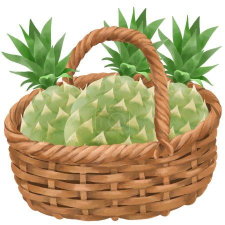 Photo for Illustration of a pineapple full of baskets - Royalty Free Image