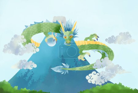 Background material for New Year's cards in the year of the dragon