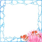 Decorative material with an anemone fish motif