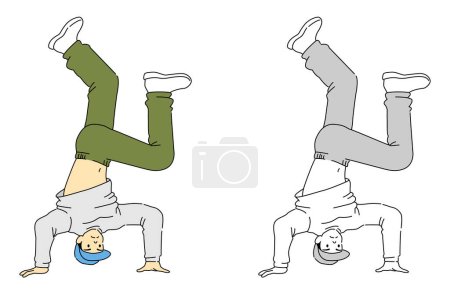 Male break dancer illustration set