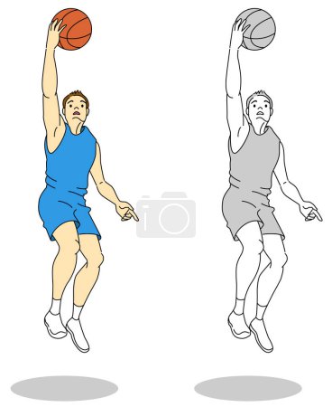 Basketball player (male) illustration set