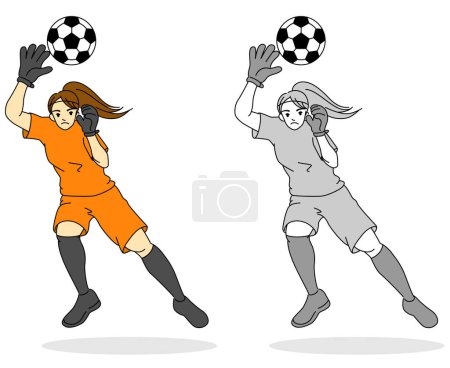 Soccer player (female) illustration set