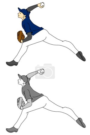 Baseballspieler (Fänger) Illustrationsset