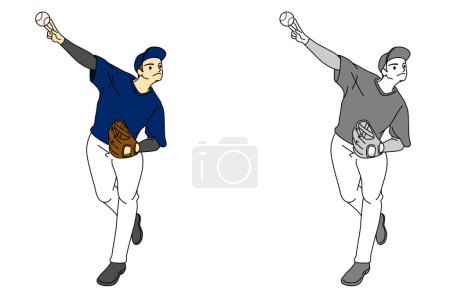 Baseballspieler (Fänger) Illustrationsset
