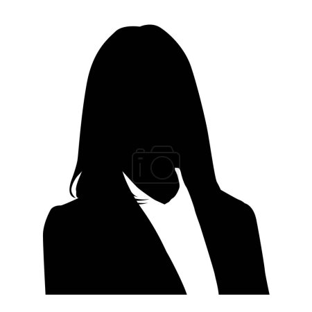 Illustration for Silhouette vector icon of the upper body of several business woman. - Royalty Free Image