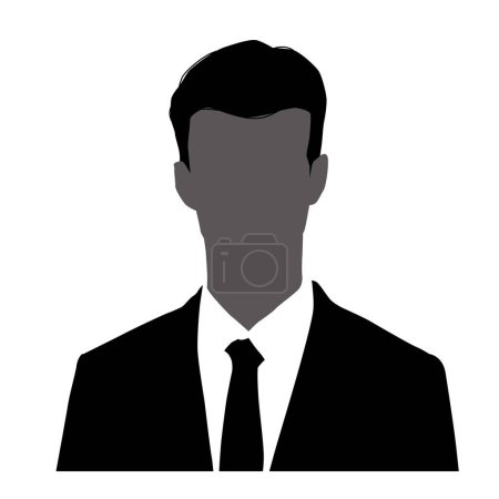 Illustration for Silhouette vector icon of the upper body of several business man. - Royalty Free Image