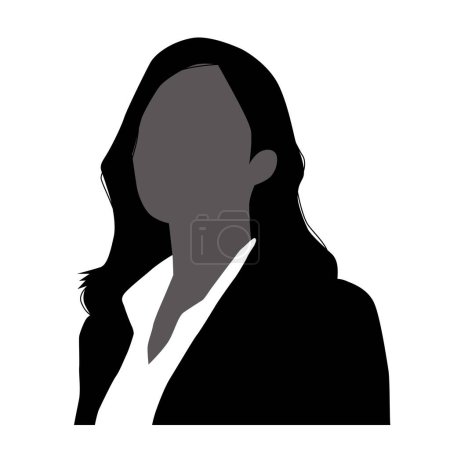 Téléchargez les illustrations : Icône vectorielle silhouette du haut du corps de plusieurs femmes d'affaires. - en licence libre de droit