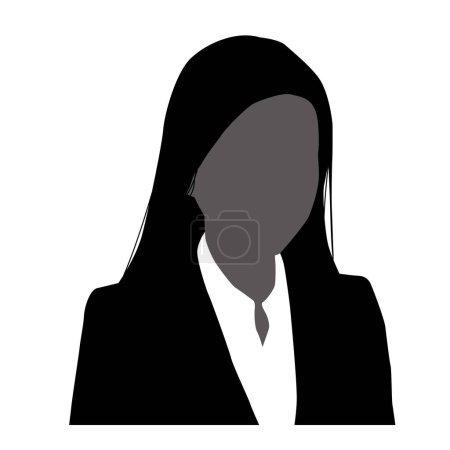 Téléchargez les illustrations : Icône vectorielle silhouette du haut du corps de plusieurs femmes d'affaires. - en licence libre de droit