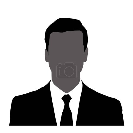 Illustration for Silhouette vector icon of the upper body of several business man. - Royalty Free Image