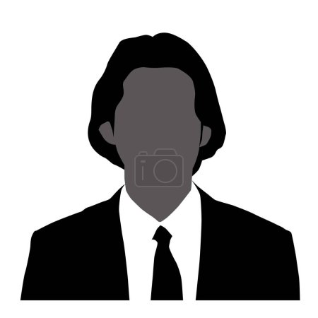 Téléchargez les illustrations : Icône vectorielle silhouette du haut du corps de plusieurs hommes d'affaires. - en licence libre de droit