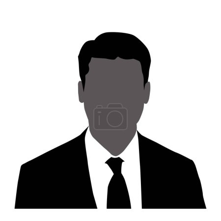 Ilustración de Silueta vector icono de la parte superior del cuerpo de varios hombres de negocios. - Imagen libre de derechos