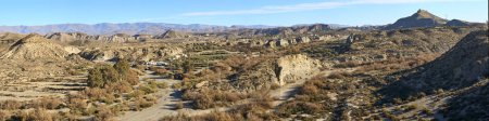 Photo for Panoramic view over the landscape in the desert of Tabernas near Almeria, Andlusia, Spain, the only real desert in Europe - Royalty Free Image