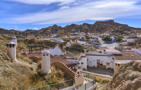 Guadix in Ansalusia, Spain, famous white village with cave houses