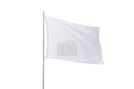 Drapeau blanc à texture propre, isolé sur blanc. Parfait pour les maquettes de drapeau ou les présentations