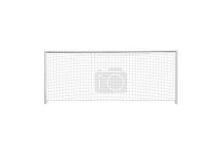 Isolated soccer goal with net on white background, ideal for sports-themed designs, presentations, and concepts 