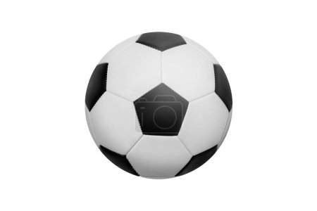 Isolated black and white classic ball, perfect for sports-themed designs and concepts, capturing the essence of traditional soccer