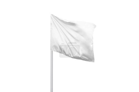 Bandera de esquina blanca aislada, ideal para logotipo o promoción de marca, haciendo hincapié en el marketing deportivo