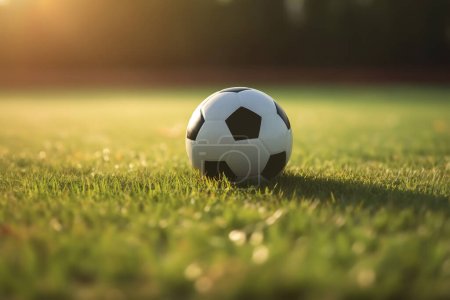 Foto de Balón de fútbol en el campo de hierba, concepto de deporte. - Imagen libre de derechos