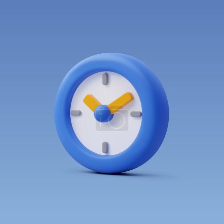 Illustration for 3d Vector office clock, Time period concept. - Royalty Free Image