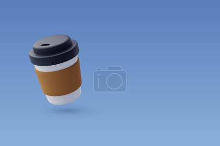 Téléchargez les illustrations : Tasse à café vectoriel 3d. plats à emporter offee ou thé, concept Coffee to go. - en licence libre de droit
