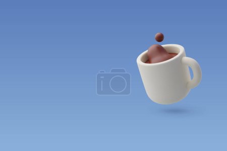 Téléchargez les illustrations : Tasse à café vectoriel 3d. plats à emporter offee ou thé, concept Coffee to go. - en licence libre de droit