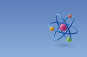 3d Vector Atom, Molecular Chemistry, Physics Science concept. Poster #620086172