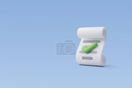 Illustration for 3d Vector Contract, Confirmed or approved document concept. - Royalty Free Image