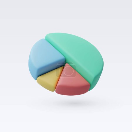 Illustration for 3d Vector Pie chart, Business reports and Financial data presentation concept. - Royalty Free Image