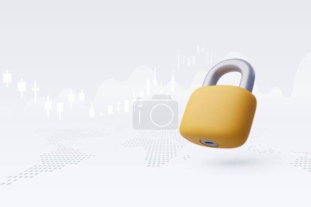 Ilustración de 3d Vector Lock and Key, Abra la cerradura con la llave. Protección de Datos, Seguridad, Cifrado, Protección, Concepto de Privacidad. - Imagen libre de derechos