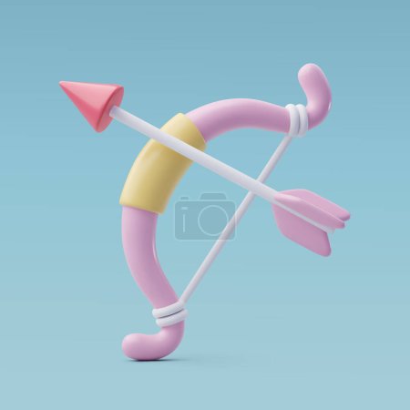 Illustration for 3d Vector Cupid Arrow. Anniversary, Valentine's Day Concept. - Royalty Free Image