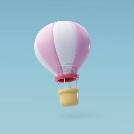 3d Vector Hot Air Balloon, Anniversary, Valentine's Day Concept. 