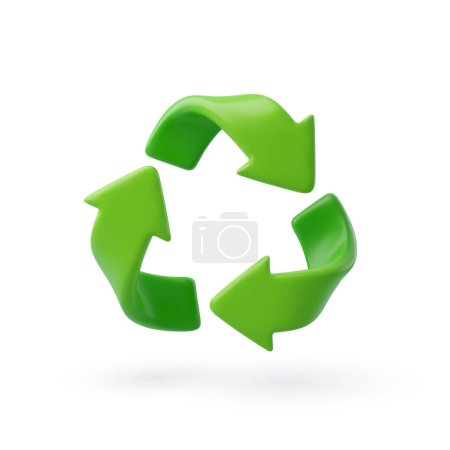 Illustration for 3d Vector Green Arrows Recycle, Earth Day, Environment day, Ecology concept. - Royalty Free Image