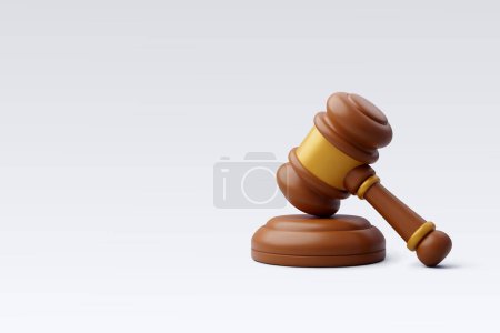 3d Vector Wooden judge gavel and soundboard, Law and fairness concept.