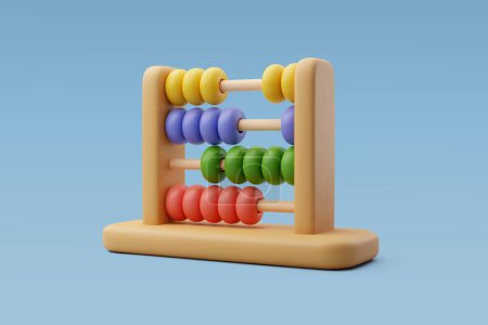 3d Vector Wooden abacus, Education and school element, math concept. Eps 10 Vector.