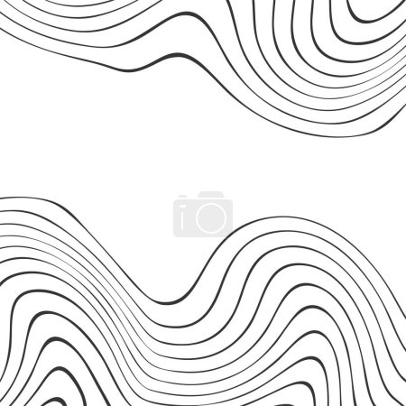 Photo for Abstract black and white topographic contours lines of mountains. Topography map art curve drawing. vector illustration. - Royalty Free Image
