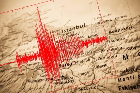 Foto de Earthquake wave in Turkey map - Imagen libre de derechos