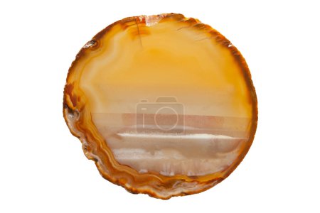Photo for Section of a white and orange geode - Royalty Free Image
