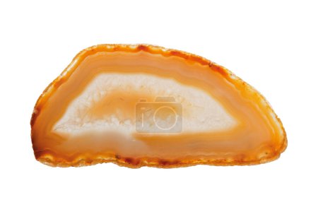 Photo for Section of a white and orange geode - Royalty Free Image