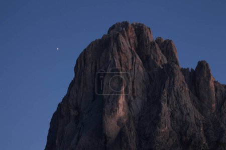 Photo for The northern side of Sasso Lungo at night from the Val Gardena area - Royalty Free Image